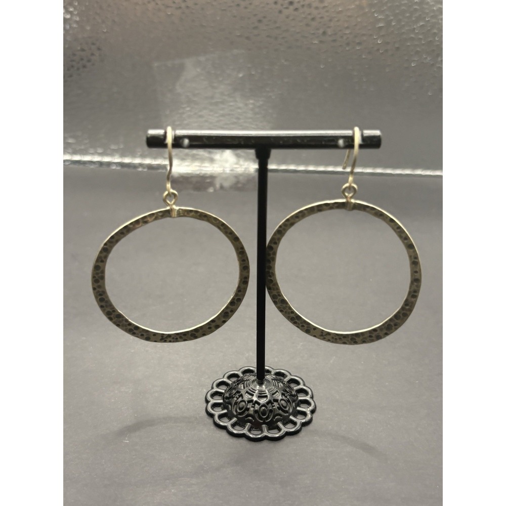 Silpada Sterling Silver Hammered Textured Circle Earrings 8 Grams Signed G17